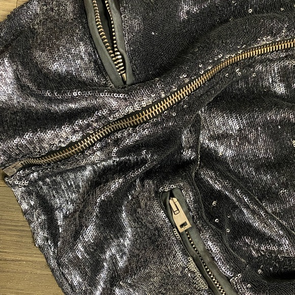 IRO Longina Sequin Jacket Charcoal Size 1 Small - Picture 14 of 16